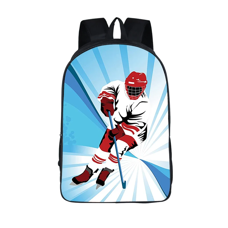 Ice Hockey Print Backpack Women Men Baseball Player Bookbags for Travel Children School Bag Laptop Rucksacks Kid Book Bags Gift