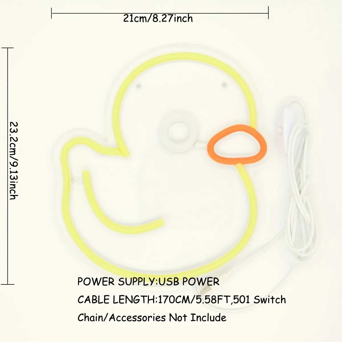 Charming Quack Duck LED Neon Sign for Parties Weddings Birthdays & More - USB Powered Wall Decor for Coffee Shops Salons Bars