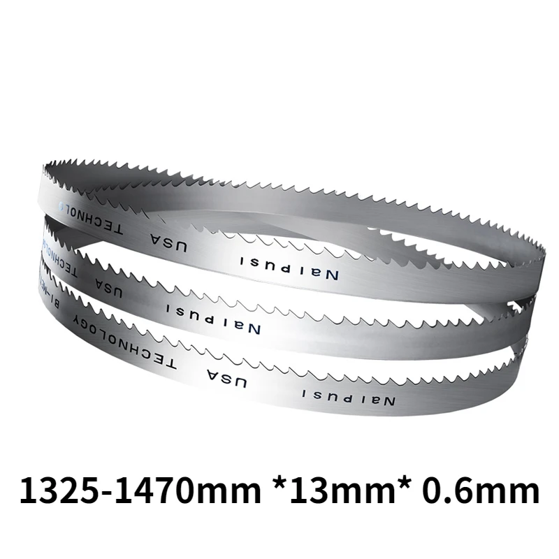 M42 1325-1470mm *13mm* 0.6mm x 6-14Tpi Saw Blade Cutting Hardwood, Soft Metal M42 Bi-Metal Band Saw Blades