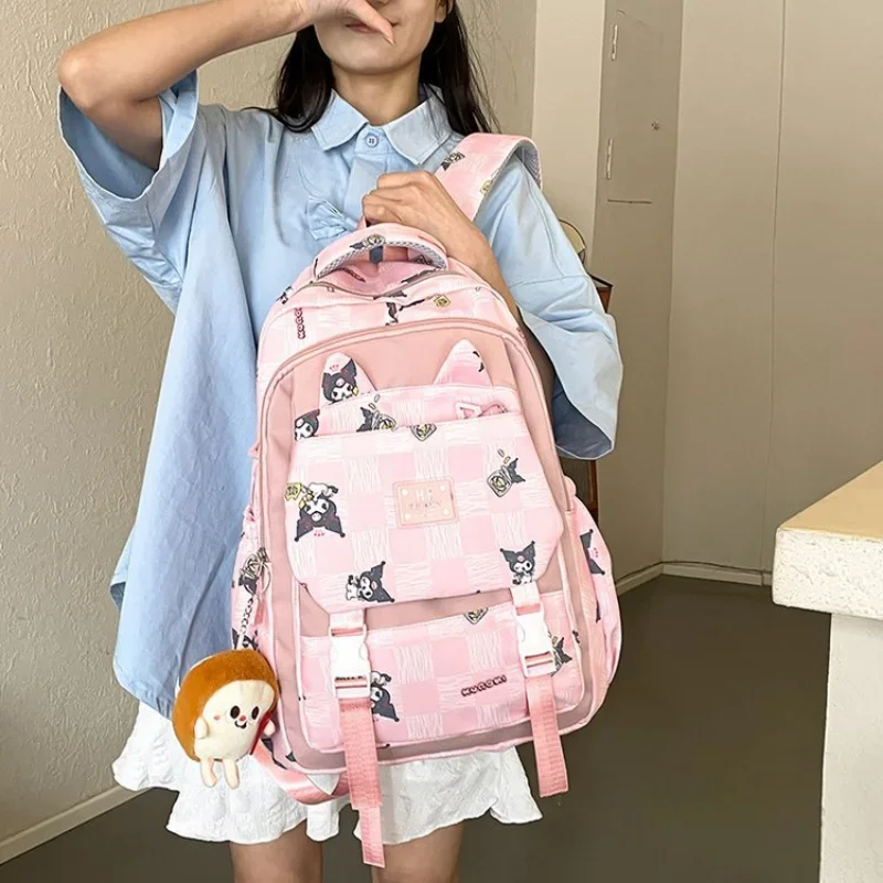 Sanrio-mochila escolar Clow M para estudiantes, gran capacidad, impermeable, resistente a las manchas, bonita mochila informal de dibujos animados