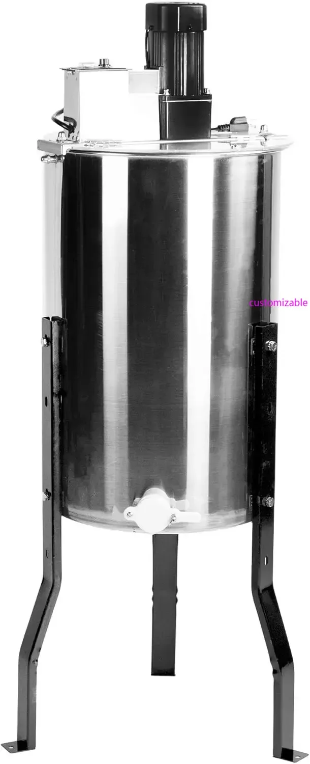 

Electric Honey Extractor 2 Frame Rack, Food Grade Stainless Steel Honey Processing Equipment, Powered Honeycomb Drum Spinner