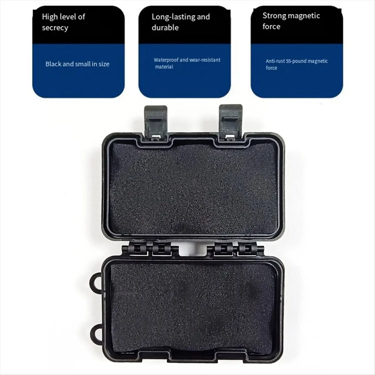 DT75BG Upgraded Hidden Magnetic Keychain Waterproof Car Bottom Hidden Key Box Rust-Proof Multifunctional Key Box Spare Box