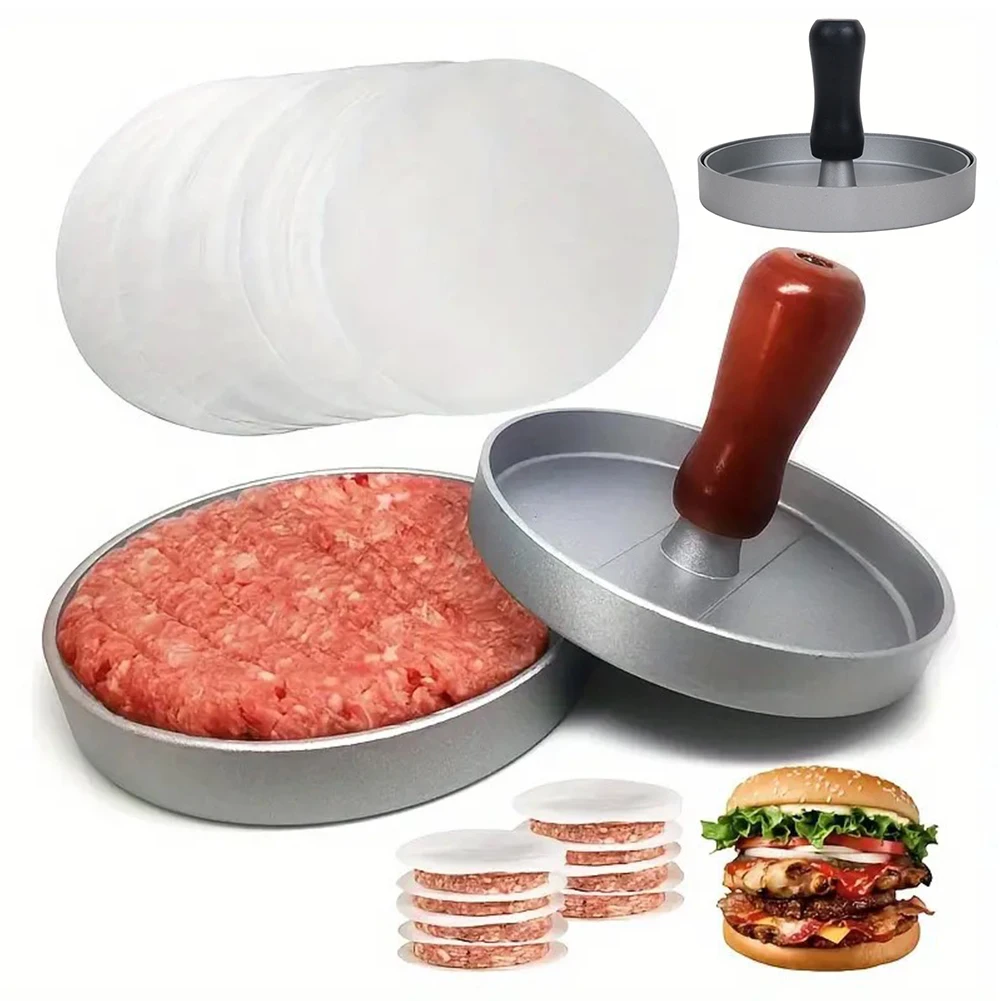 ماكينة ضغط البرجر، قالب صانع الفطائر غير لاصق، ماكينة صنع البرجر النباتي واللحم البقري والجبن للشوايات والشواء والشواء