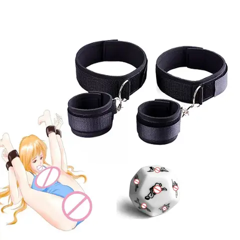 sexx Toys Kit of Bdsm Bondage Handcuffs with Dice Erotic Products for Couples Ankle Cuffs Handcuffs Restraints Erotic Accessories