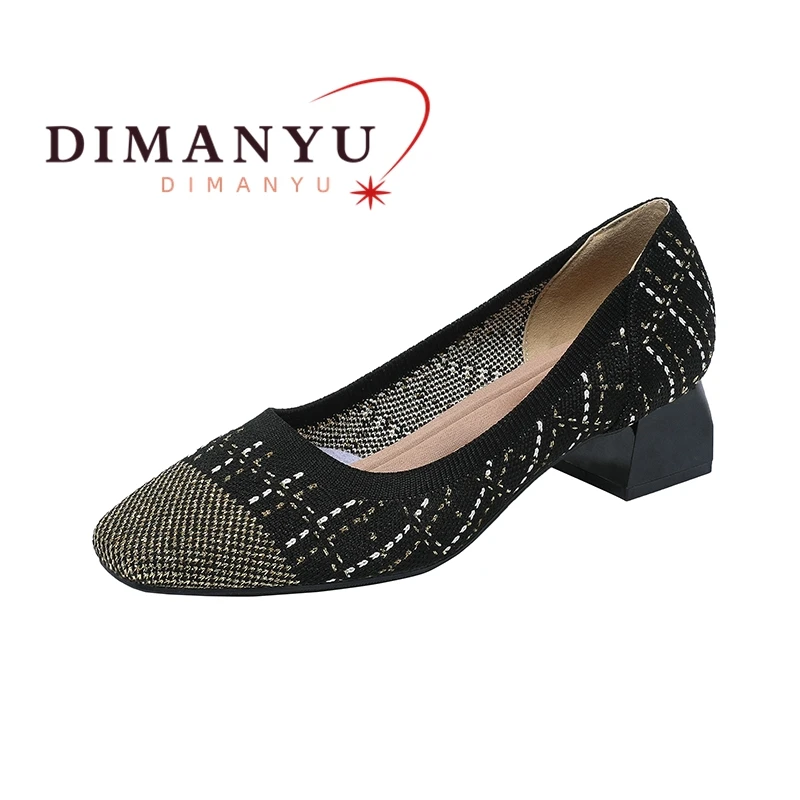 DIMANYU Scarpe eleganti Donna Primavera 2024 Nuova moda Donna lavorata a maglia Scarpe moda di grandi dimensioni 41 42 43 Scarpe da donna