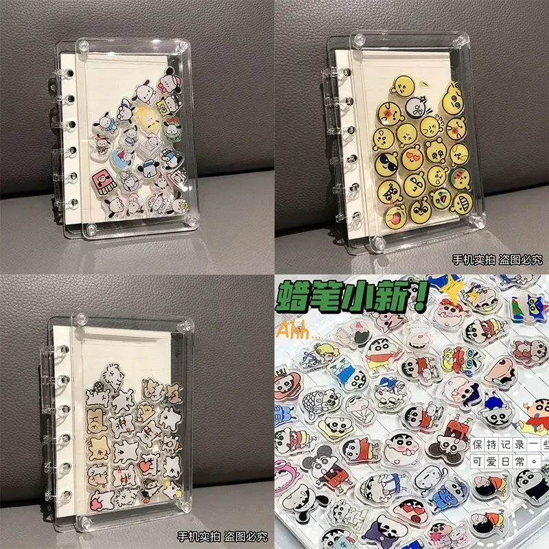 Cute Sanrio Transparent Acrylic Notebook A5 Loose-leaf Notebook Cartoon Diy YoYo Dog A7 Small Books School Supplies Gift