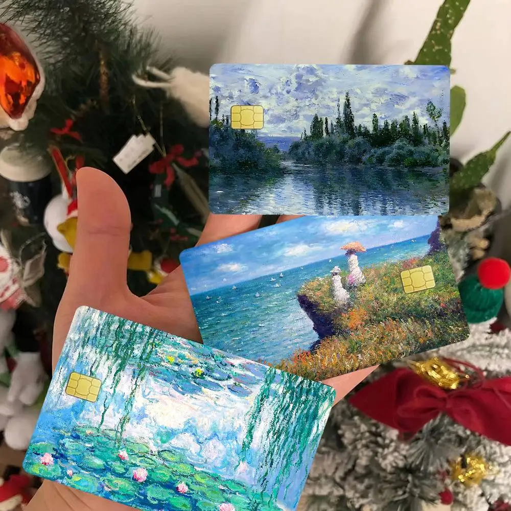 Claude Monet Painting Art Anime Front Cover Film Sticker Skin For Credit Debit Card Small Large Chip