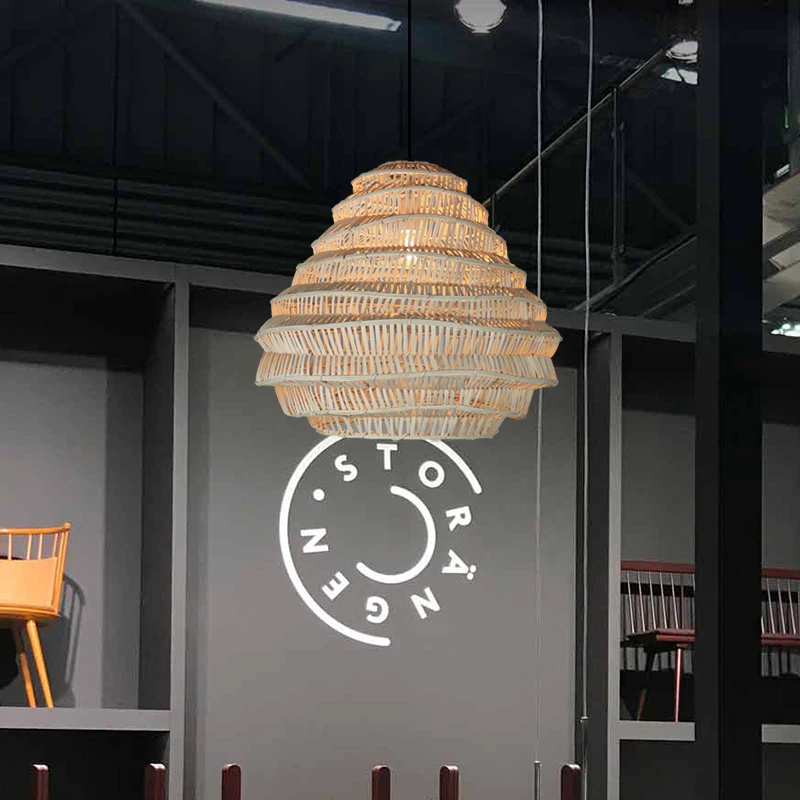 

Japanese rattan lamp household living room dining room bedroom art chandelier personality creative