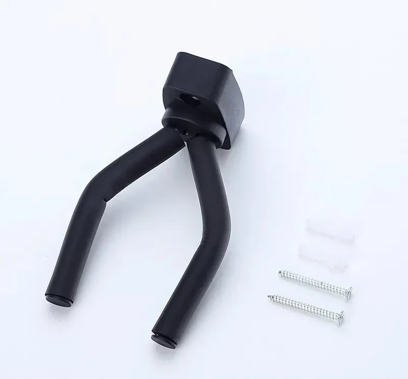 

Wall-Mounted Guitar Holder, Black, Durable Metal with Plastic Pads, Fits Classical Electric Acoustic Bass Guitars Ukuleles