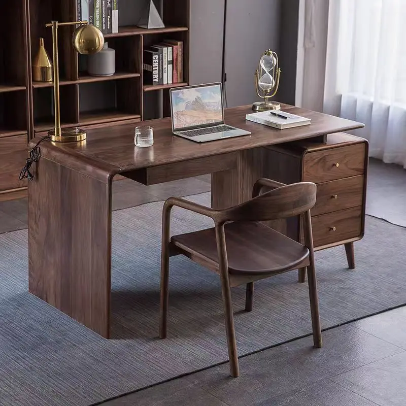 Designer Wood Office Desks Big Asthetic Strong Wooden Organizer Study Desk Height Space Saving Escritorios De Estudio Furniture