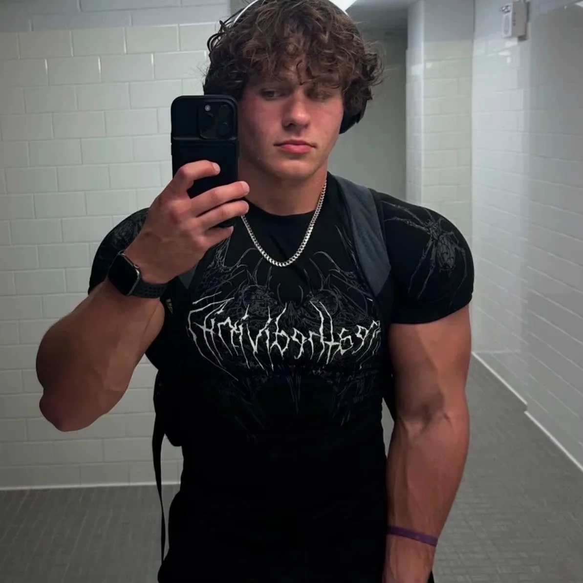 

American Street Burst Gothic Style Men's and Women's Tight Height Elastic Fitness Sports Quick Drying Breathable T-Shirt Trend