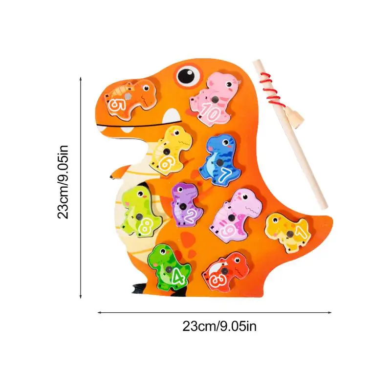 Dinosaurus magnetisch hengelspel voor babyvissen Vroeg educatief speelgoed Fijne motoriek Speelgoed met cijfers voor verjaardag