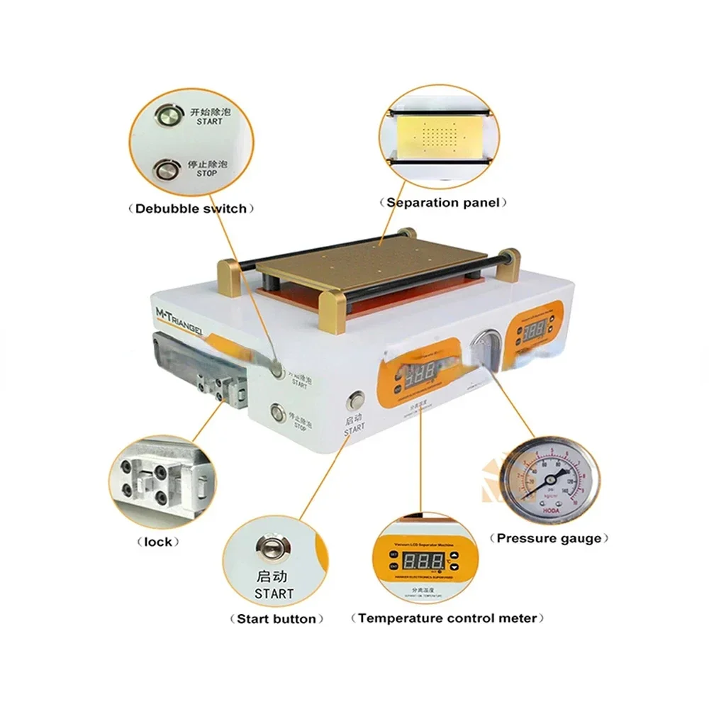 M-Triangel M2 Max 7 Inch Screen Repair Separator Machine LCD Bubble Remover Machine Phone Touch Screen Disassemble Repair Tools