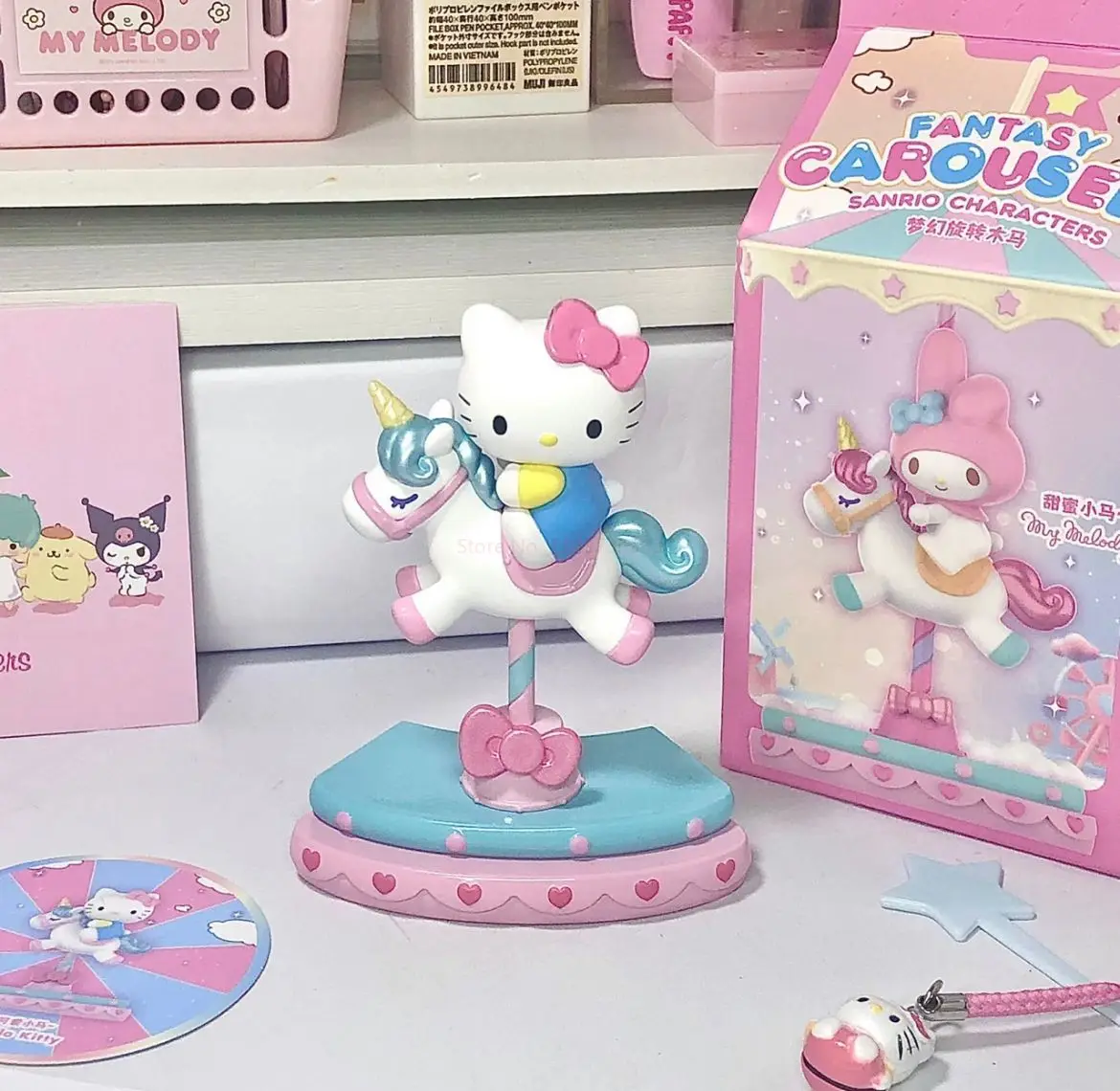 New Sanrio Dream Carousel Blind Box Kawaii Kuromi My Melody Hello Kitty Cinnamoroll decorazione Desktop regalo di san valentino