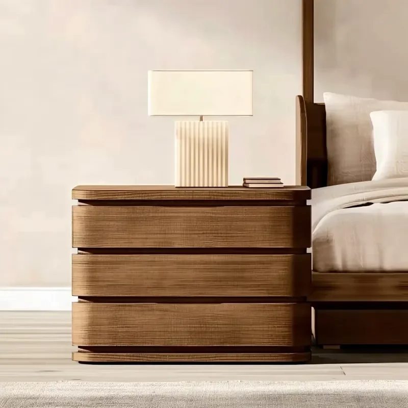 Sigma Modern Style Rattan Wood End Side Bedside Table Bedroom Nightstands