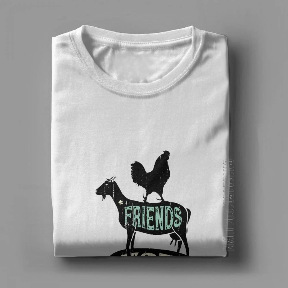 Man Friends Not Food Vegan Vegetarian Animal Lovers T-Shirt Vintage Distressed T-Shirt Funny Designer Clothing Pure Cotton