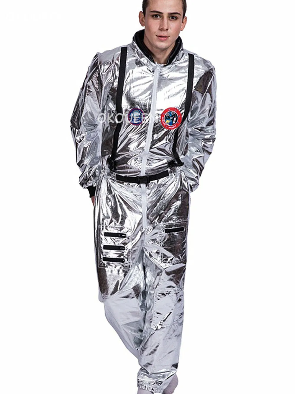 

Halloween party stage role play one-piece costume cool personality space silver suit one-piece party astronaut costume