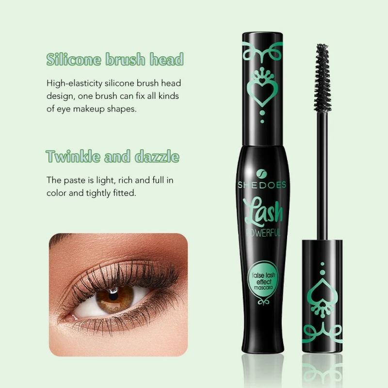 4D Black Mascara Thickening Lengthening Curling Waterproof Fiber Mascara Long Lasting Professional Not Easy Smudged Mascara