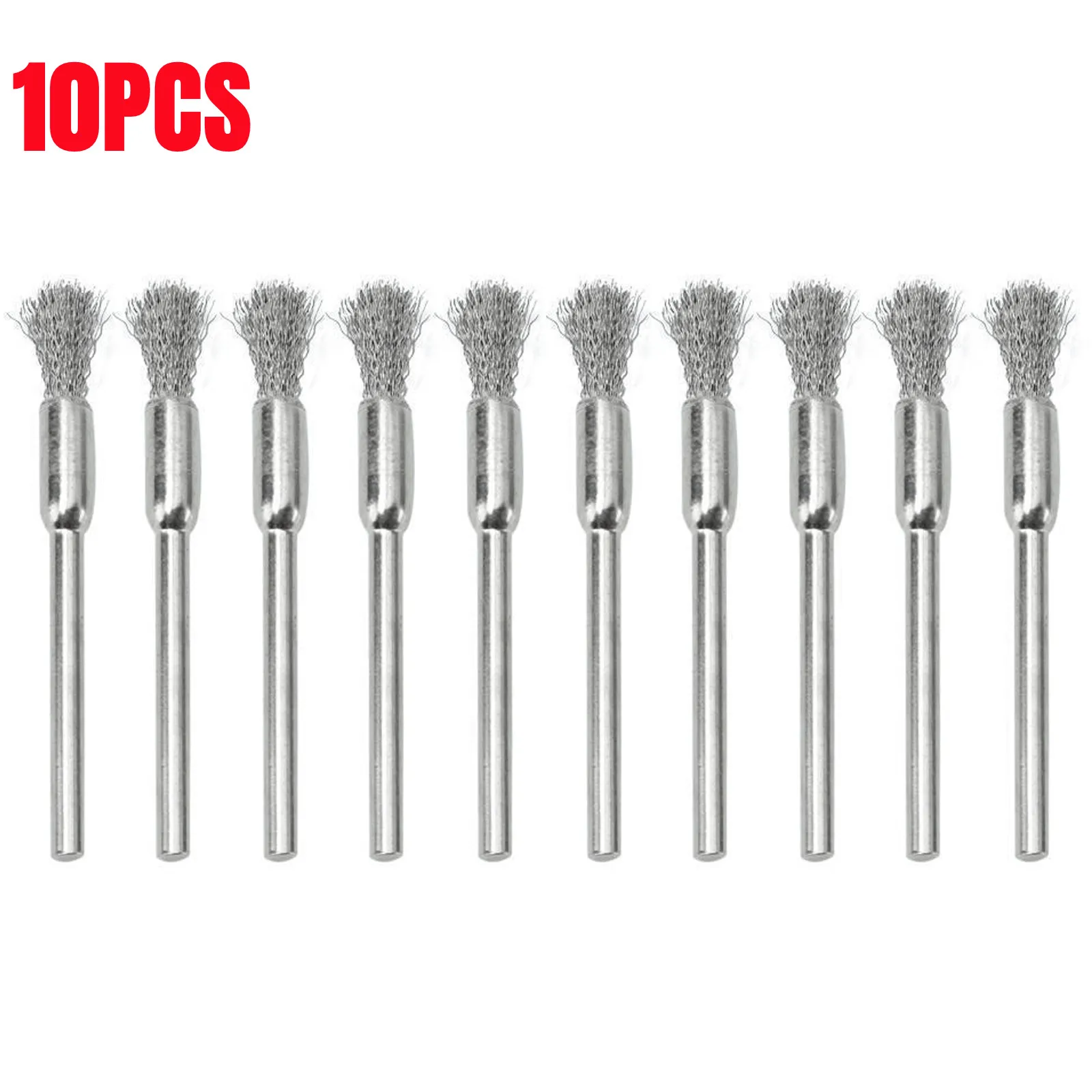 Polishing Wheel Brush 10pcs 45pcs 2.35/3mm Shank Steel Wire Brushes Set Rotary Tools Mini Drill Deburring Buffing Cleaning Brush