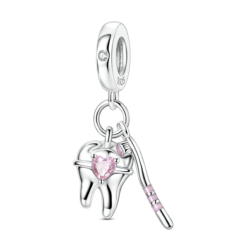 925 Sterling Silver Protect Teeth Charms Pendant Fit Original Bracelet DIY Women Engagement Jewelry Gift