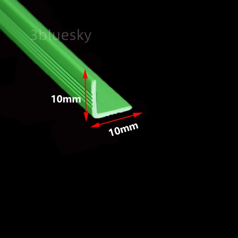 Custom Rubber L Strip Angle Corner Protecor Edge Encloser Shield Collision Avoidance Gasket 10x10mm Green