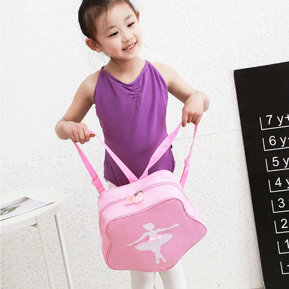 

1Pcs Ballet Dance Tote Bag Girls Shoulder Backpacks Ballerina Pattern Creative Shape Zipper Daily Lunch Book Storage
