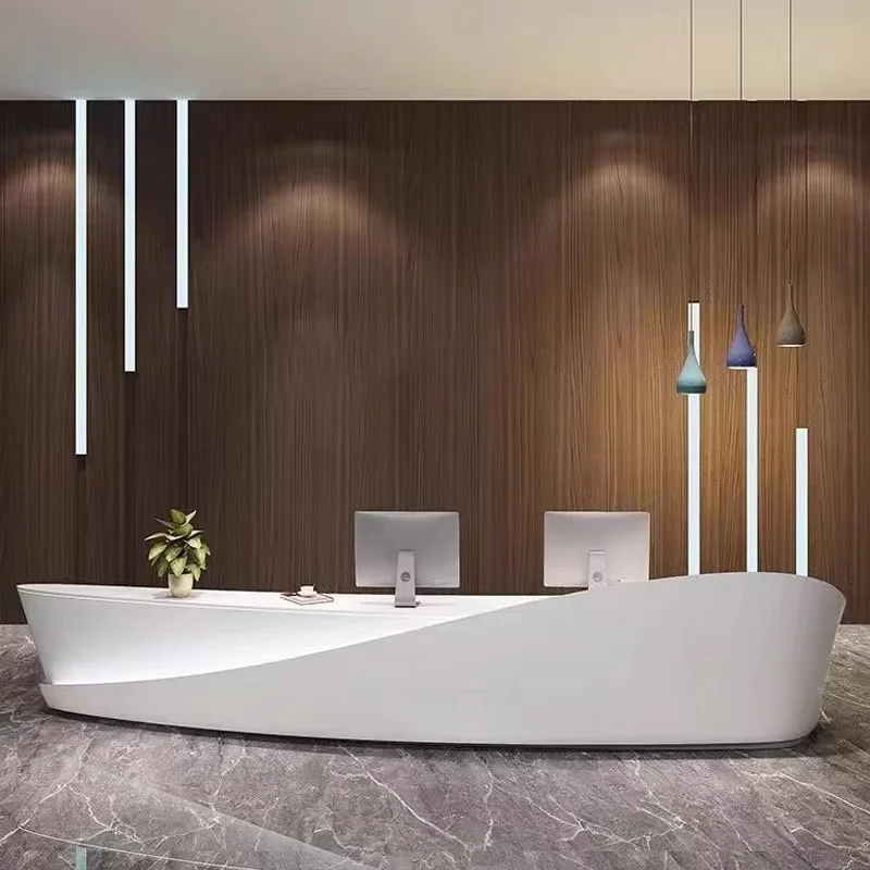 عداد استقبال منحني مخصص لخزانة عرض تسجيل النقود في المكتب الأمامي للشركة