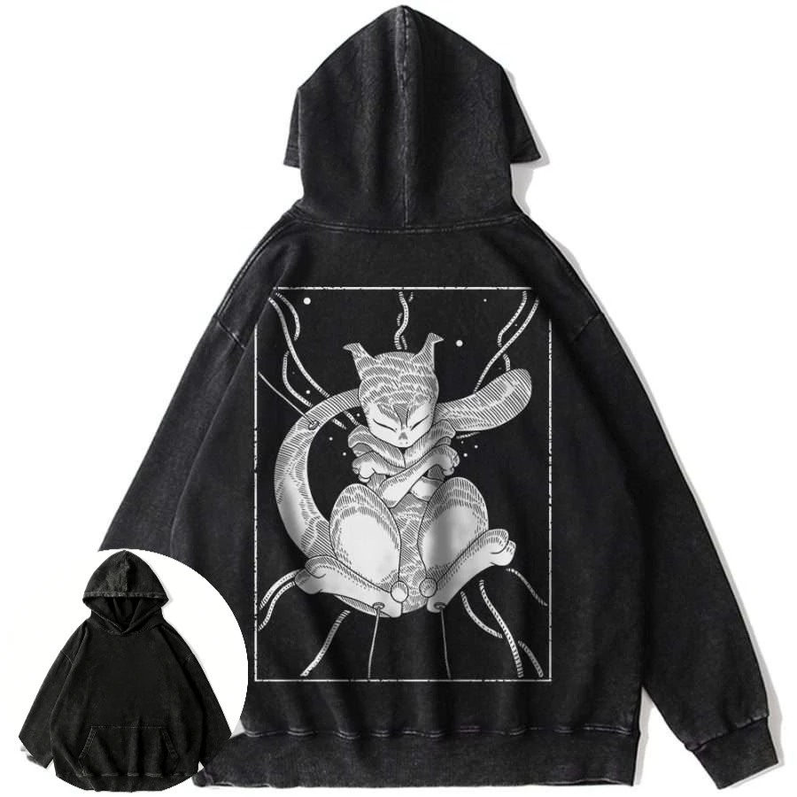 moletom-masculino-de-algodao-lavado-preto-anime-pokemon-mewtwo-central-pose-com-linhas-de-energia-e-estrelas-retro-casual-manga-comprida