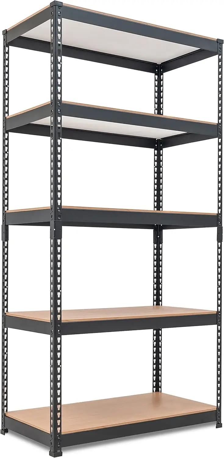 

5 Tier Laminated Boltless Metal Shelving Unit Adjustable Garage Storage Utility Rack Heavy Duty Shelves Organization