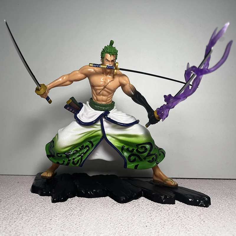 23cm ein stück zoro figur wano land roronoa zoro schwert enma pvc action figuren gk statue sammlung modell spielzeug für kinder geschenk