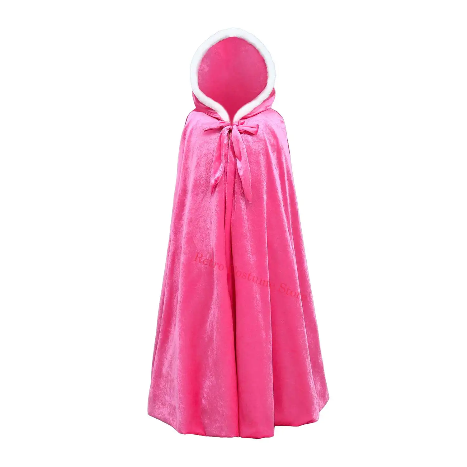 Girls Princess Anna Elsa Aurora Rapunzel Velvet Cosplay Costume Fancy Fairy Cinderella Long Cloak Hooded Cape