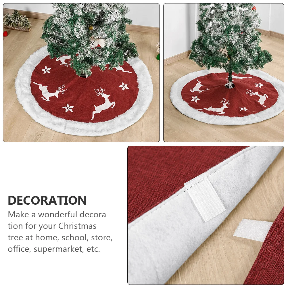 

Christmas Tree Skirt Washable Small Trendy Decor Carpet Floor under for Red