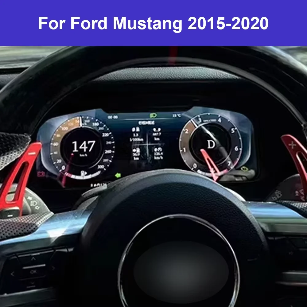 

For Ford Mustang 2015-2023 Car LCD Digital Cluster Display Dashboard Instrument Speedometer Multimedia Player Virtual Cockpit