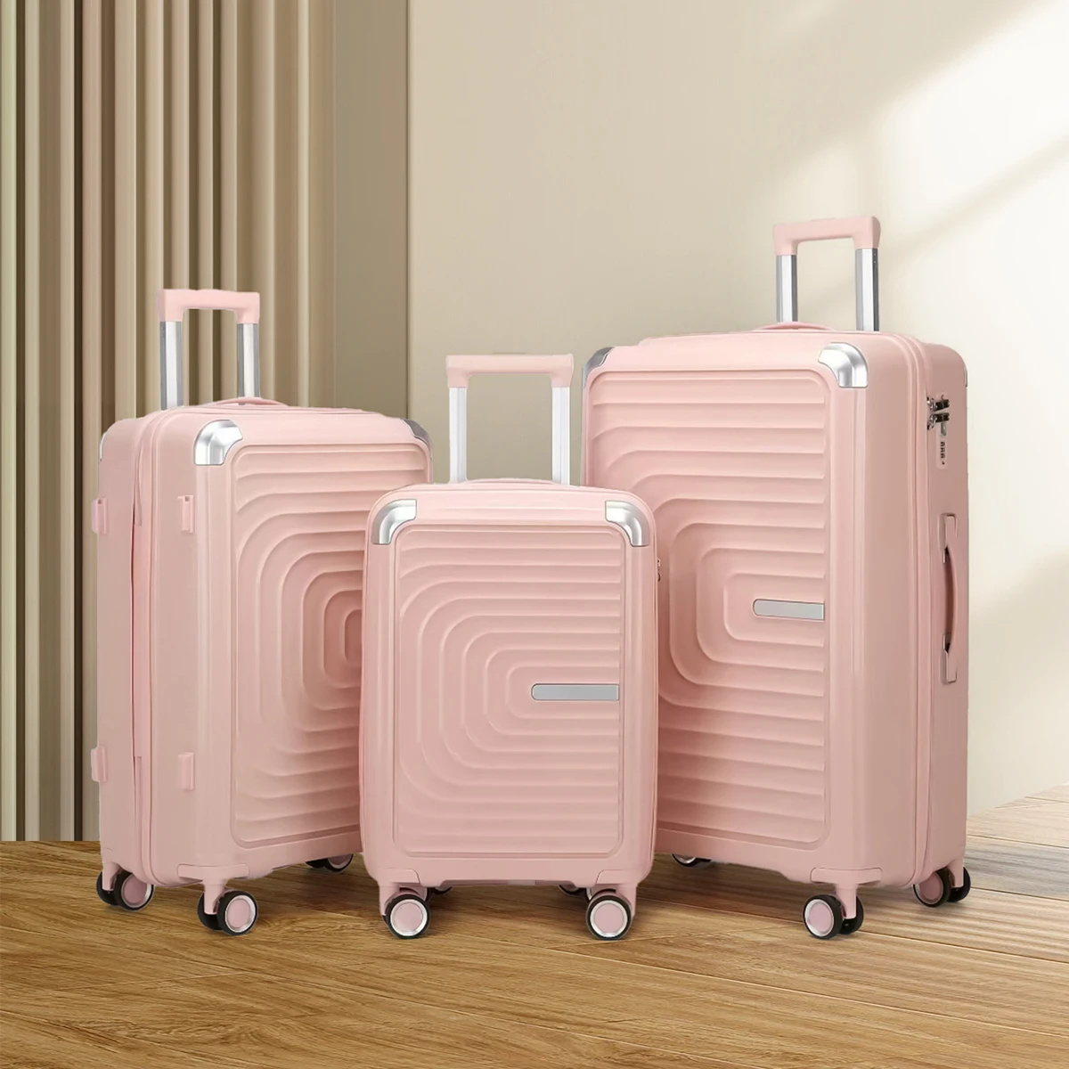 [2025 New Arrival] 3PCS Luggage Set ABS Suitcase Set with TSA Lock Spinner Wheel Large Capacity Family Travel Luggage