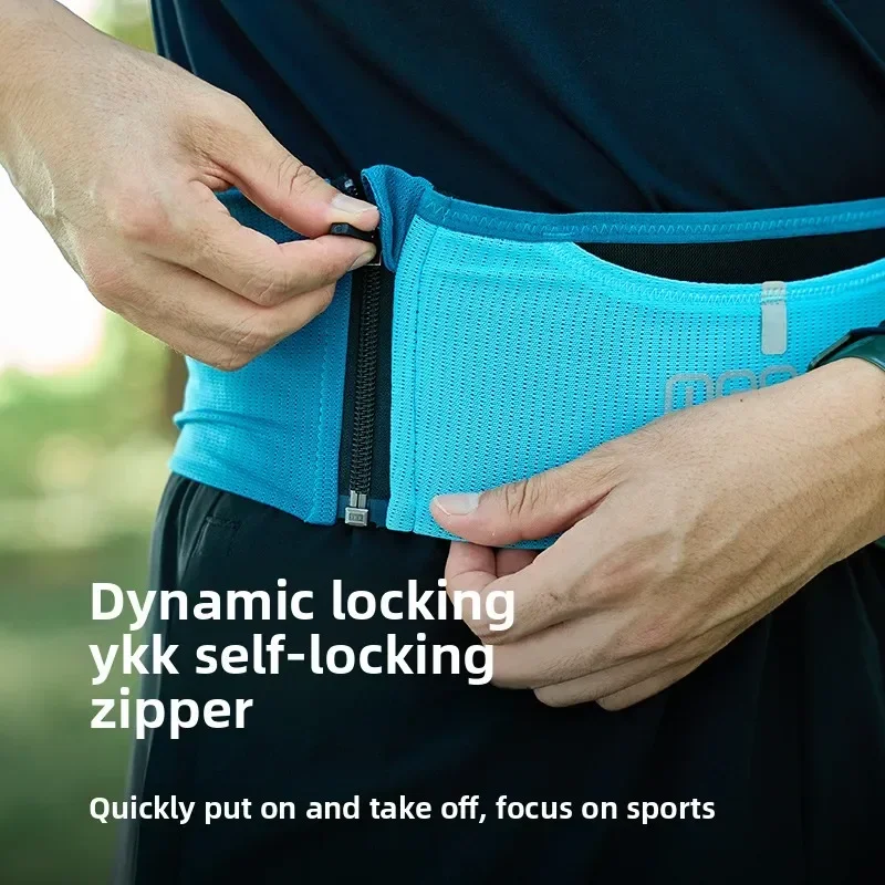 MAP BROTHER W1003 حزمة خصر رياضية سوداء متعددة الوظائف بسحاب للجري خفيفة الوزن للسفر مناسبة لمحفظة مفاتيح الجيب