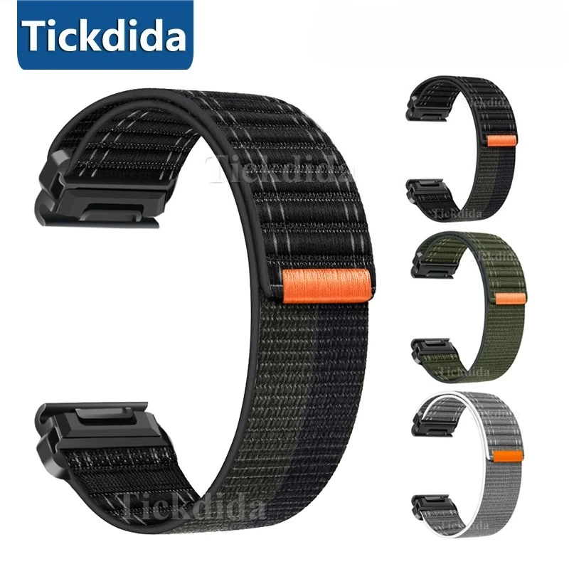 QuickFit 22mm 26mm Woven Nylon Band for Amazfit T-Rex UItra 2 Falcon Garmin Tactix 8 7 Fenix 8X 9 7 7X 6 6X 5X Strap Bracelet