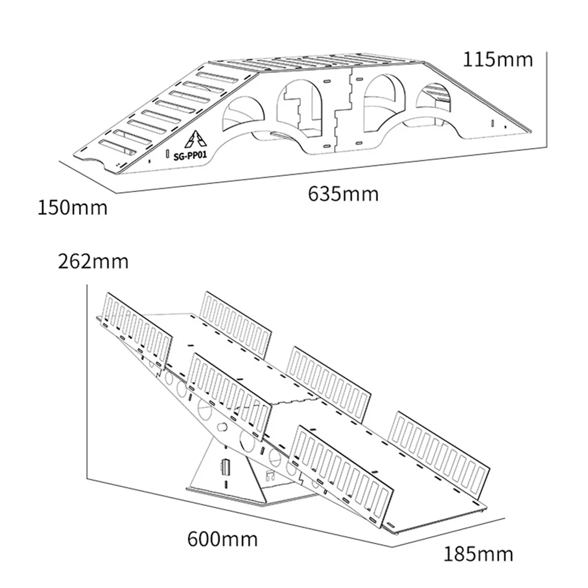 B78B-Holz Simulation Off-Road Hindernisse für 1/16 1/18 1/24 RC Crawler Modell Auto Erwachsene Kinder Spielzeug Montage Prop SG-PP02