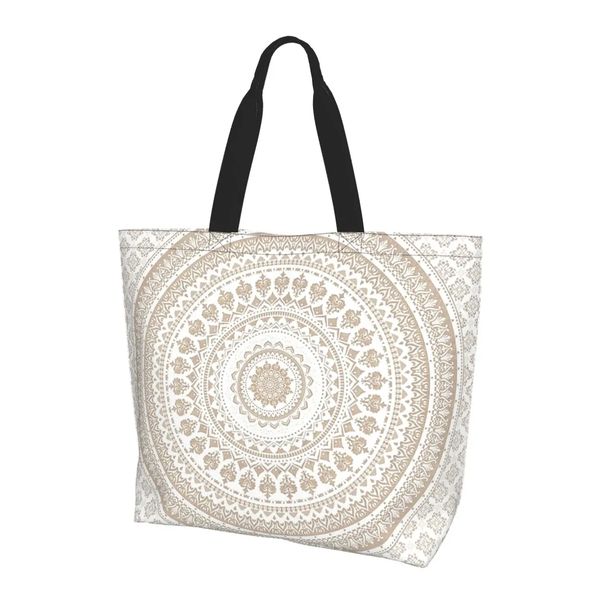 Mandala Earth - Bright Shopping Tote Bag Canvas Large Capacity Shoulder Bags Shopper Grocery Handbag for Women