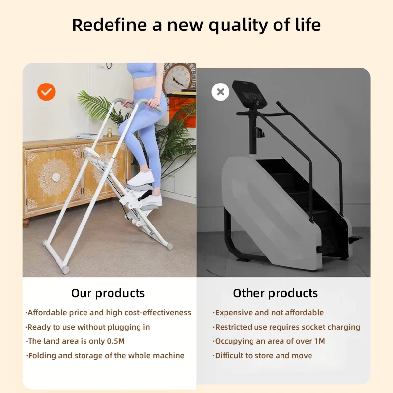 Wholesale Home Gym Metal Construction Vertical Climber Machine Adjustable Armrest Pedal Height Mountain Climbing Stair Climber