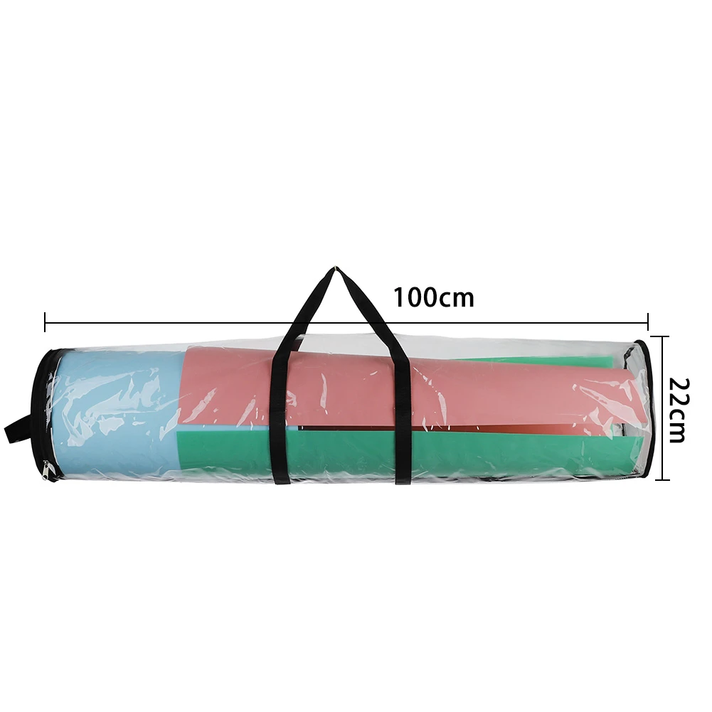 Gift Wrapping Paper Storage Organizer Bag 100x24cm Round PVC Clear Bag Zippered Wrap With Handles For Festival