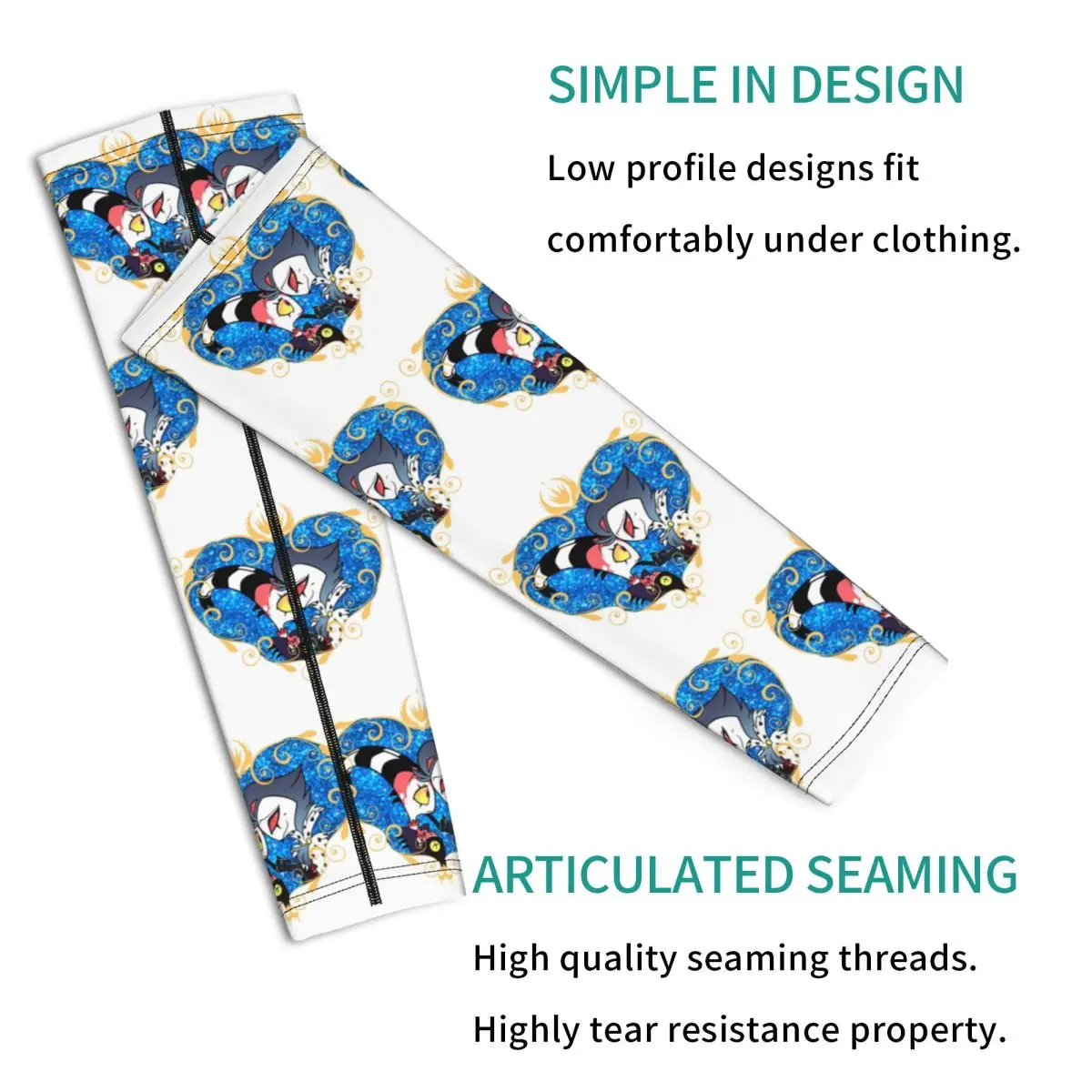 Helluva Boss Stolas And Blitzo Heart Frame Outdoor Arm Sleeves Sun UV Protection Cover Summer Cycling Tattoo Sleeves