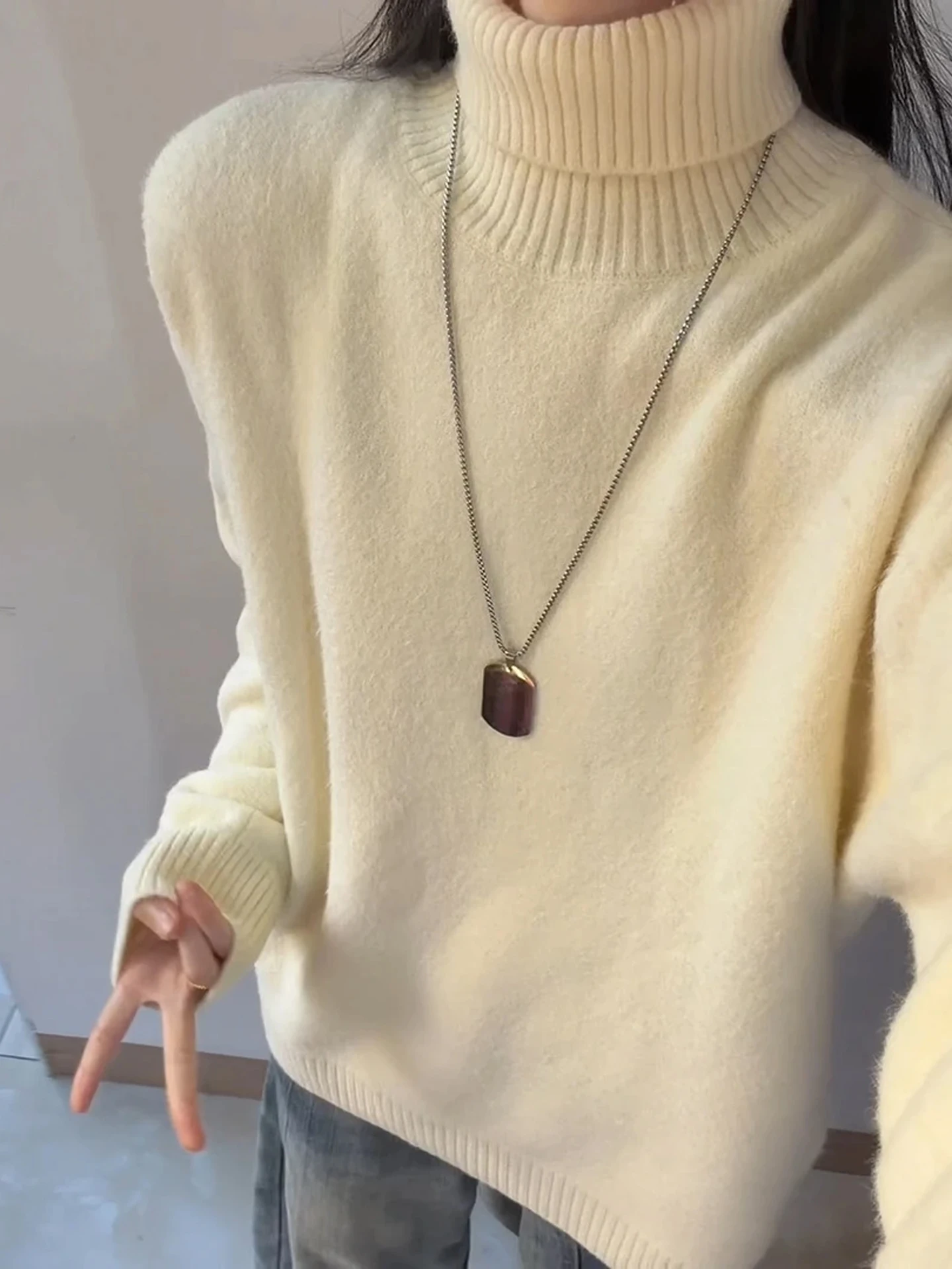 

Мужской зимний теплый трикотажный джемпер Cleanfit с высоким воротником и флисовой подкладкой, американский повседневный стиль, свободный крой, длинный рукав