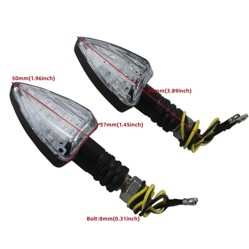 Universal 8mm Motorcycle Arrow LED Turn Signal Lights Indicator Blinker Lamp For Harley Honda Yamaha Suzuki Kawasaki