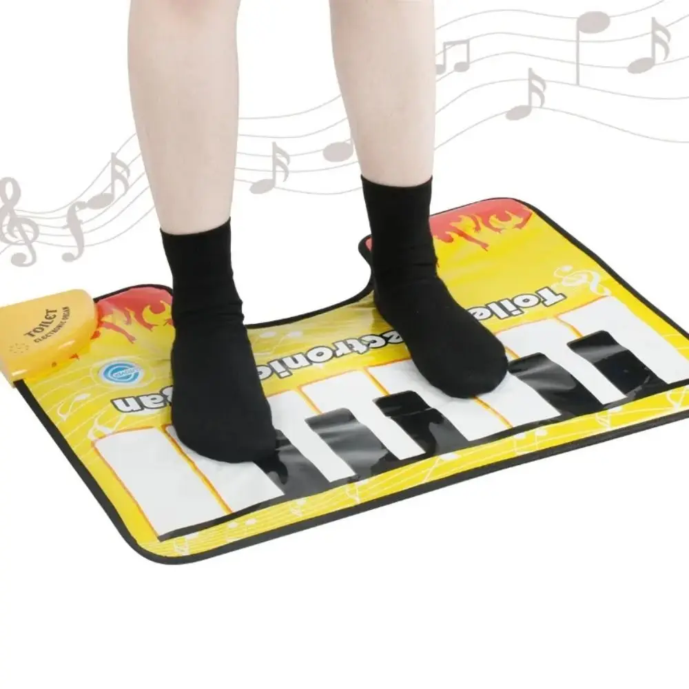 Cloth Toilet Piano Mat Waterproof Wear-resistant Musical Bath Mat Non Slip Toe Tapping Musical Keyboard Potty Piano Sounding Rug