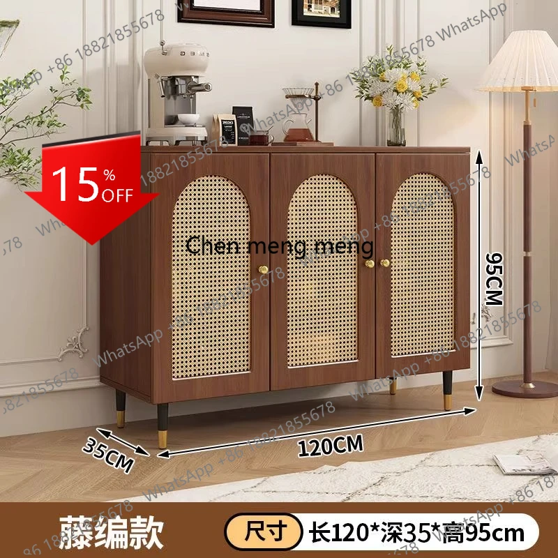 M85 Mueble de Ratán de Diseño Nórdico con Cajones, Muebles de Alta Gama para el Hogar, Estilo Minimalista de Mediados de Siglo, Muebles de Salón, Interior Elega