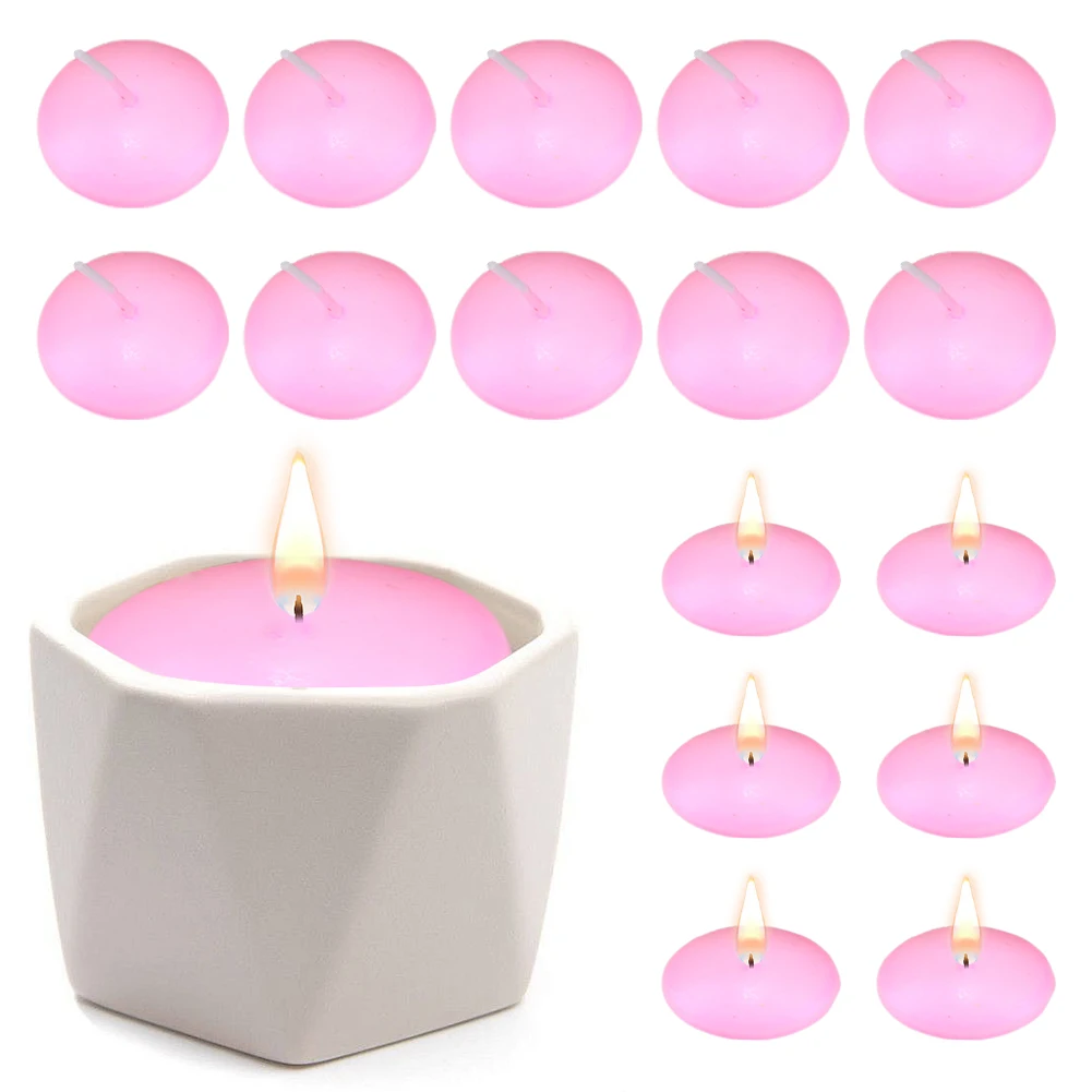 16Pcs Floating Discs Candles DIY Candles Unscented Discs Paraffin Floating Candles Ornament for Pool Party Wedding Decor
