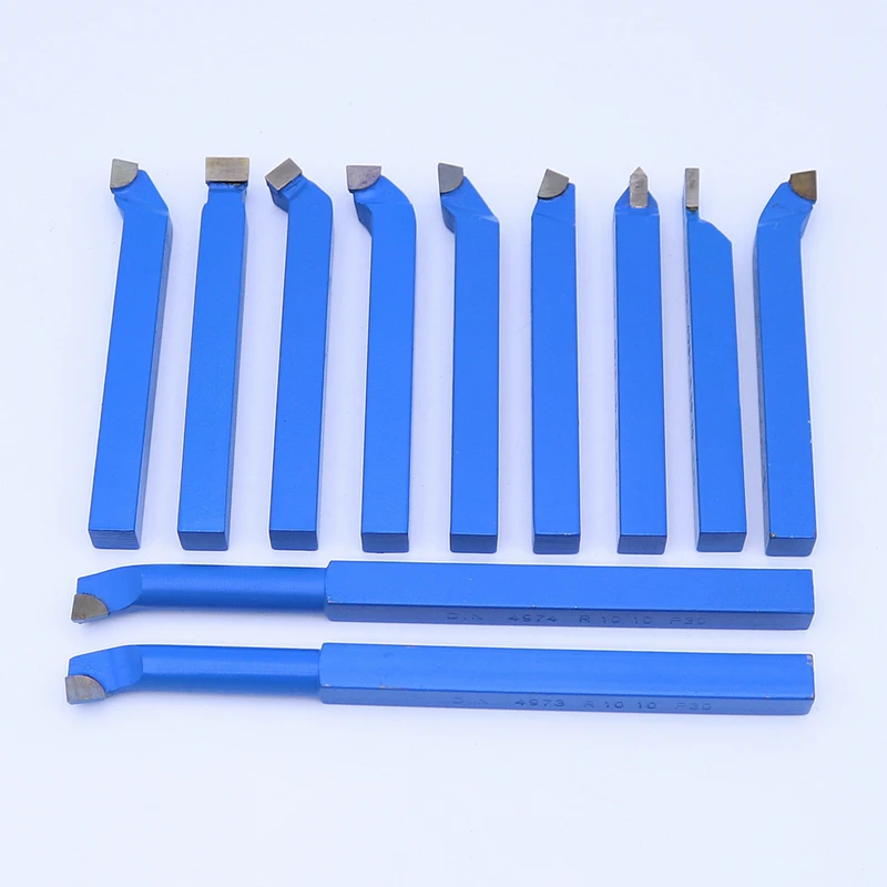 11Piece/Set Carbide Tipped Cutting Tools For Metal Working Lathe Turning Cutting Threading DIY Lathe Tools