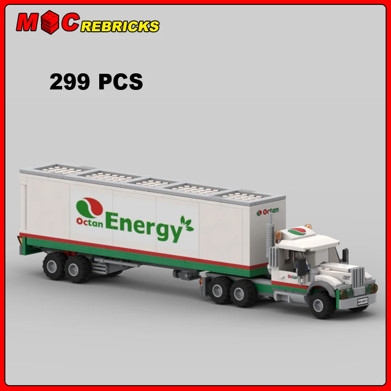 

MOC Transportation Series Octan Truck&Dry Van Trailer Model DIY Assembling Bricks Building Blocks Boys Puzzle Toy Kids Xmas Gift