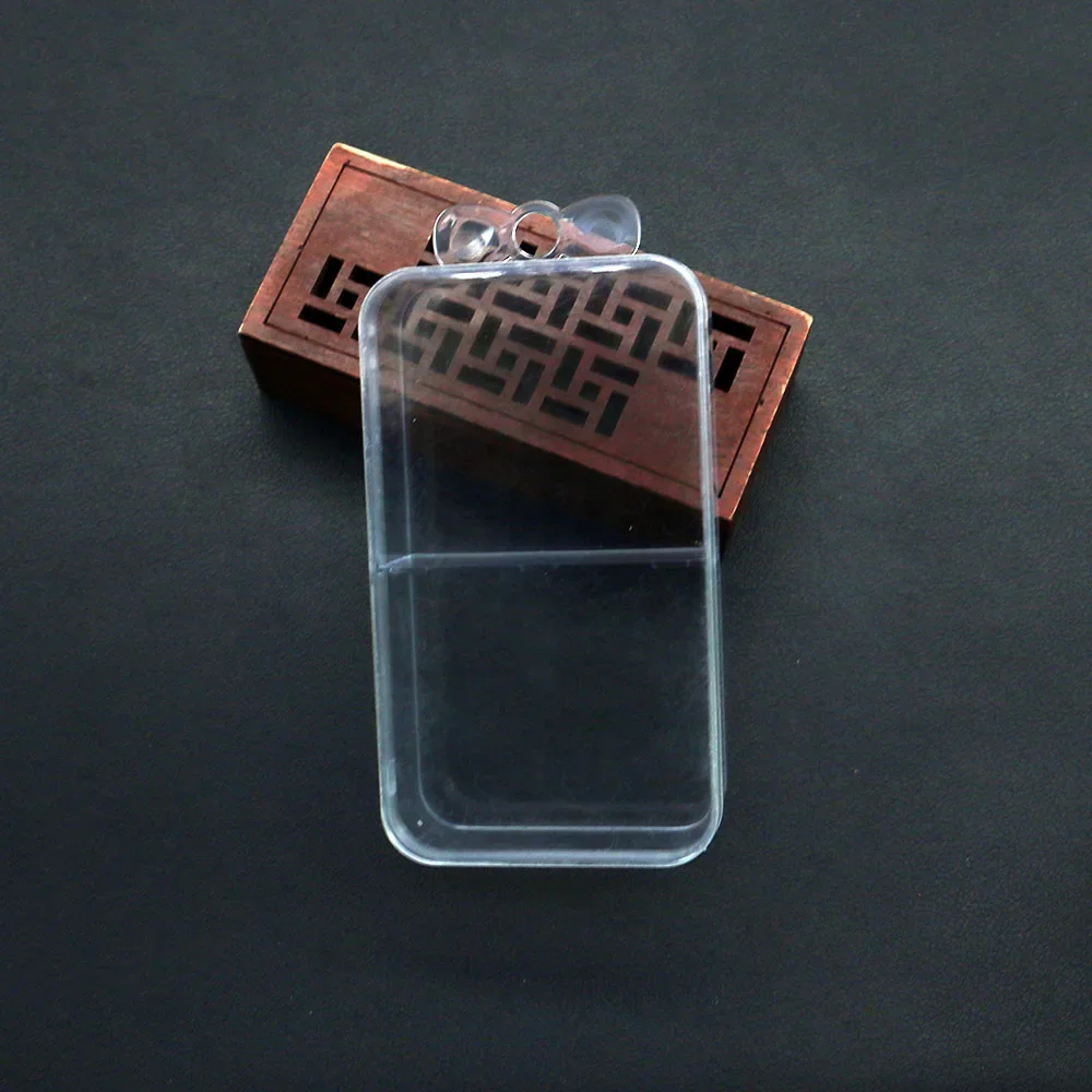 

Convenient Transparent Double-compartment Storage Box Plastic Lidded Organizing Box for Pearls Broken Crystals Small Accessories