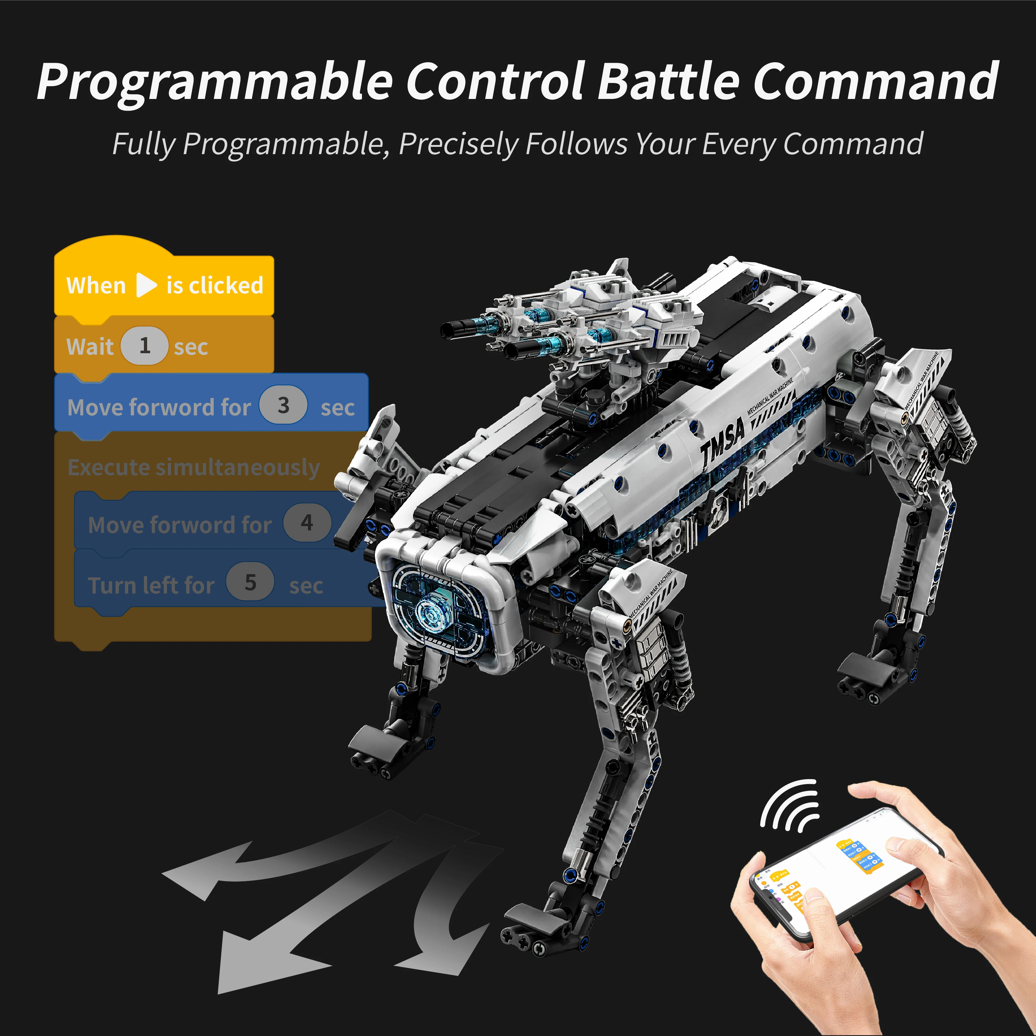 Educational Toys STEM Bionic Robot Dog Building Blocks Programmable DIY Model Birthday Gift Kids Boys Girls Adults Learning Kit